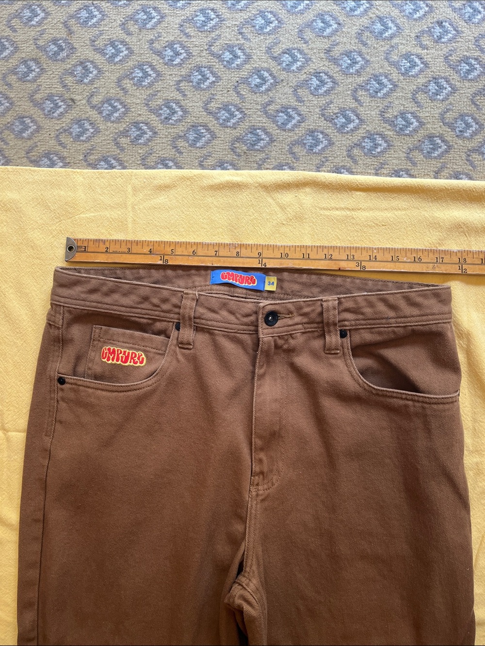 Empyre Brown Skater Pants with Red Logo Tag - Picture 3 of 8